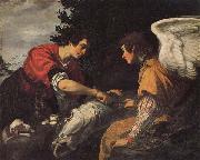Jacopo Vignali Tobias and the Angel France oil painting artist